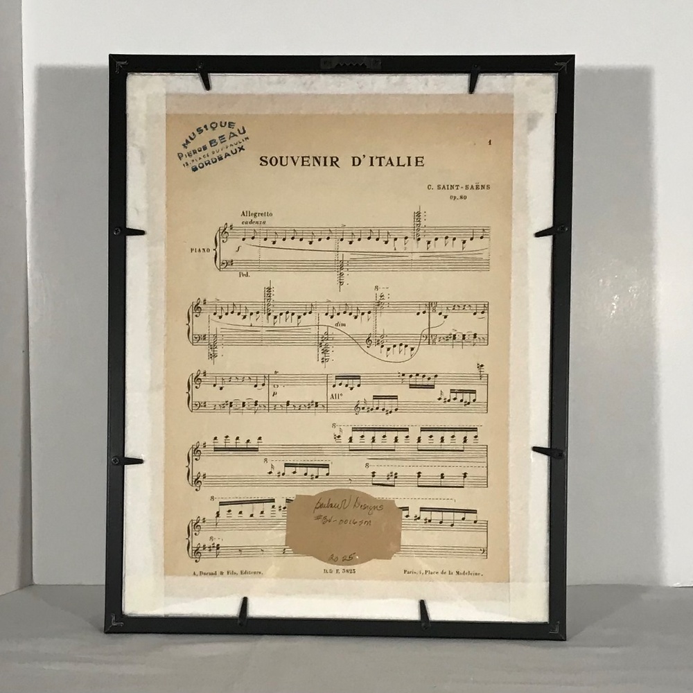 Sheet Music Custom Art-Pieces -Classical Series "Souvenir D'Italie" (red) - Picture 3 of 4